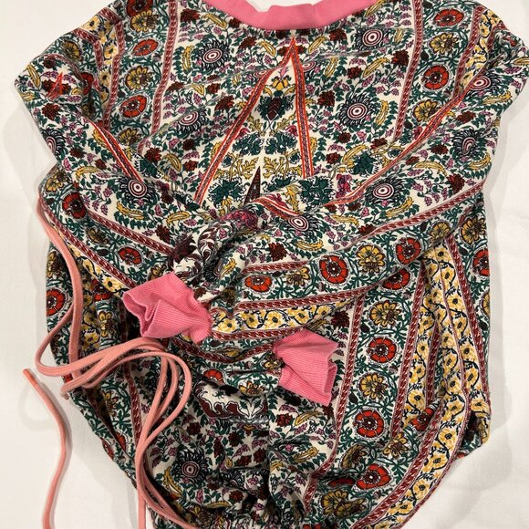 Alice + Olivia Sweatshirt Women S Pink Amirah Floral Print Drawstring Femenine - Picture 1 of 9